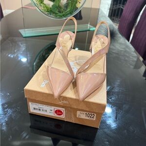 Christian Louboutin Cream Strappy Heels